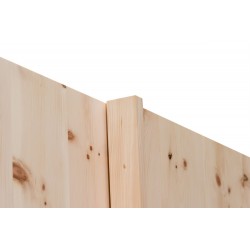 Am Bild sieht man den Schiebtürabschluss aus rein luftgetrocknetem Zirbenholz by Schröcker