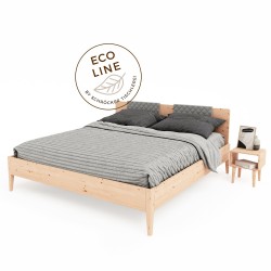 Modernes Eco Arvenholzbett mit Loden oder Lederplatten - aus österreichischen Zirbenholz